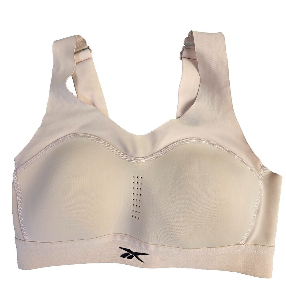 Reebok Puremove Support Bra S Nude Adjustable Wide Strap  Compression Running